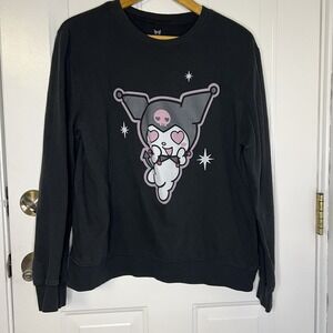 Kuromi Sanrio Sweatshirt Size Small Black Pullover Hello Kitty Hearts‎ Skull